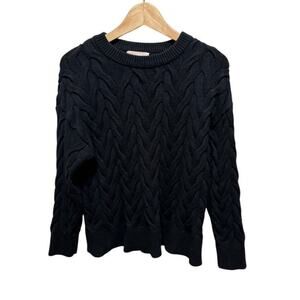 Philosophy sweater black cable knit long sleeve size medium crewneck